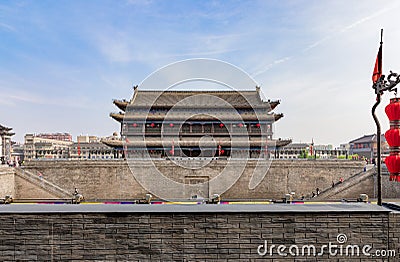 Yongning Gate South Gate of the City Wall in Xi'an Stock Photo