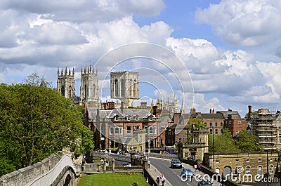 York city centre viewed from York City Wall Editorial Stock Photo