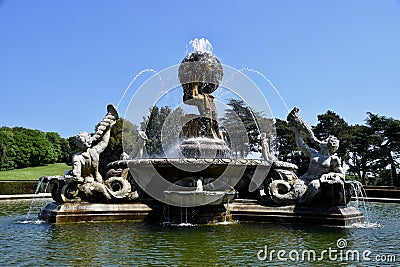 The Atlas Fountain and pond from 1850 at Castle Howard. York, England, UK. May 27, 2023. Editorial Stock Photo