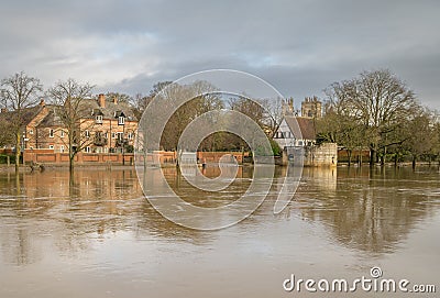 York Floods near Museum Gardens Stock Photo