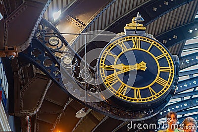 Interior view of the ancient clock in York train station Editorial Stock Photo