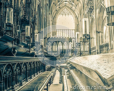 York Minster Choir Bench Editorial Stock Photo