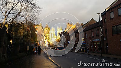 York Minster in Sunset Editorial Stock Photo