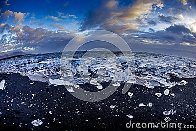 Yorkels Aur Roon Glacier Lake Stock Photo