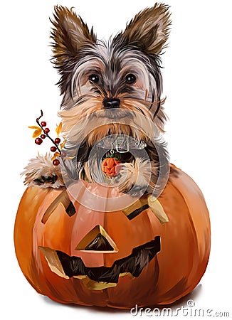 Yorkshire Terrier painting Stock Photo