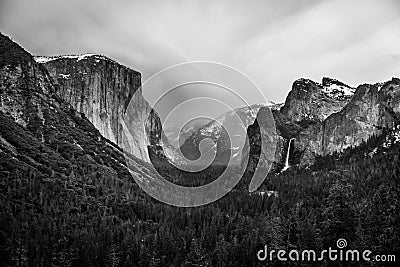 Yosemite National Park Black and White Stock Photo