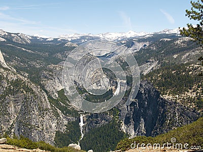Yosemite: Nevada & Vernal Falls Stock Photo