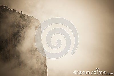 Yosemite - El Capitan During A Spring Storm Stock Photo