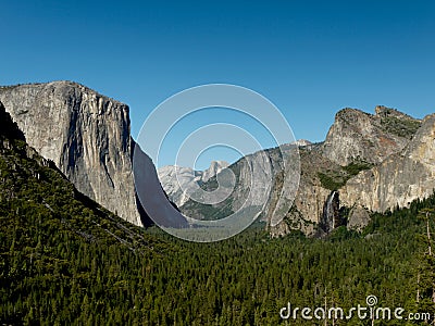 Yosemite valley from Tunnel View Stock Photo