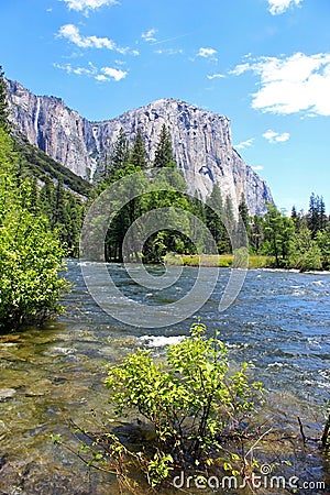 Yosemite Valley view of El Capitan rock, Yosemite, Yosemite National Park Stock Photo