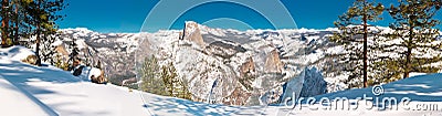 Yosemite Winter Scene at Glacier Point Stock Photo