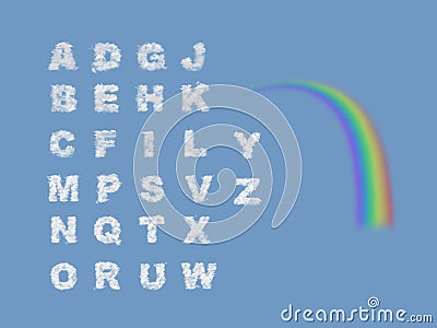 Clouds Alphabet in transparent background Stock Photo