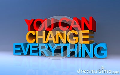 You can change everything on blue Stock Photo