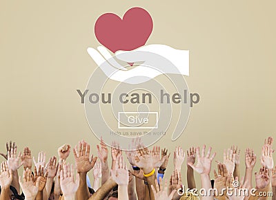 You Can Help Give Welfare Donate Concept Stock Photo