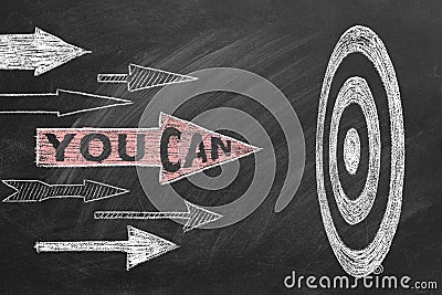 You can. Inspirational motivational quote Stock Photo