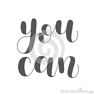 You can. Lettering illustration. Cartoon Illustration