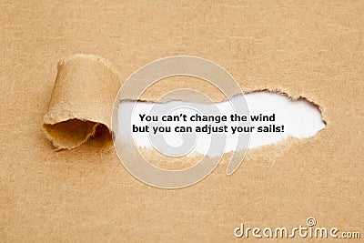 You can not change the wind Quote Stock Photo