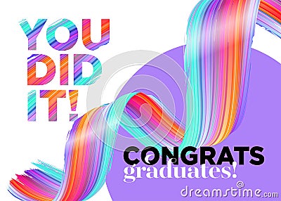 You Did It Congratulations Graduates Class of 2018 Vector Logo. Vector Illustration