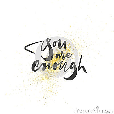 You are enough lettering Vector Illustration