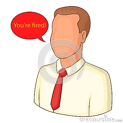 You are fired icon, cartoon style Cartoon Illustration