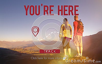 You Are Here Navigate Position Location Planning Concept Stock Photo