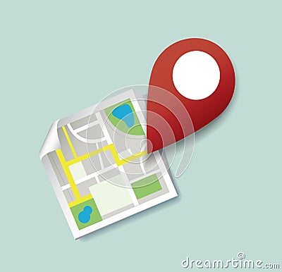 You are here, pin location icon and map vector, the concept of travel Vector Illustration