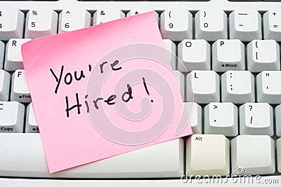 You are hired Stock Photo