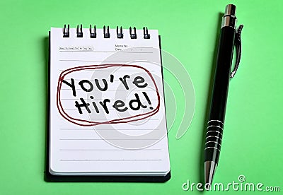 You are hired word Stock Photo