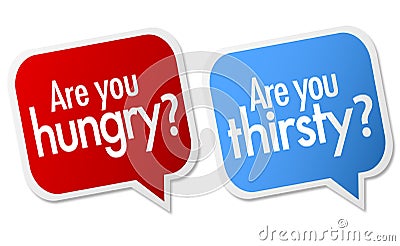 Are you hungry and thirsty? Vector Illustration