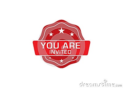 You are invited label sticker,you are invited Badge Sign Vector Illustration