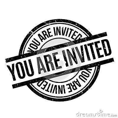 You Are Invited rubber stamp Vector Illustration