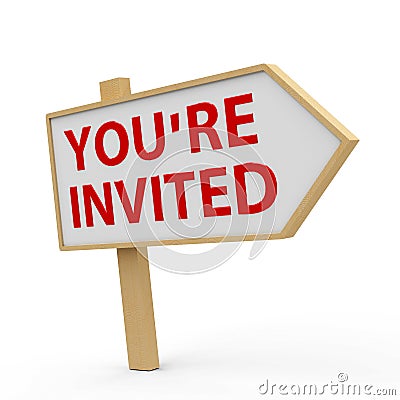 You are invited white banner Stock Photo