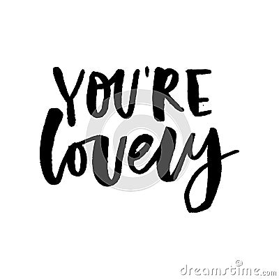 You Are Lovely Slogan with Rhinestones for Tshirt Graphic Vector Print slogan Stock Photo