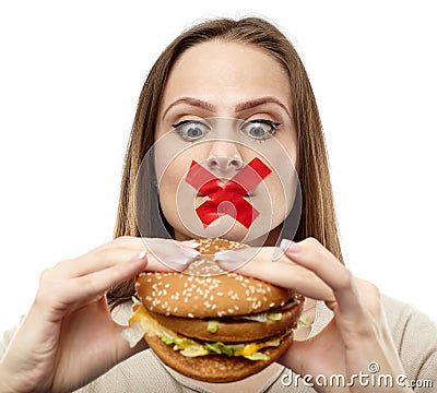 You may not eat junk food! Stock Photo