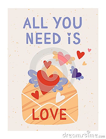 You need love poster Vector Illustration