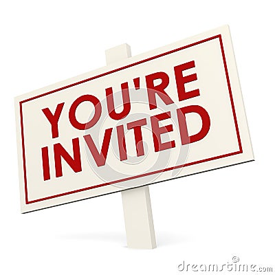 You re invited white banner Stock Photo