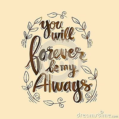 You will forever be my always Vector Illustration