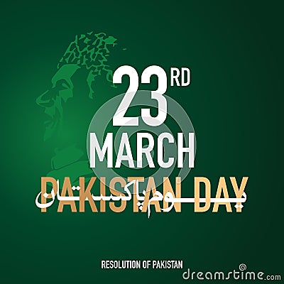 Youm e Pakistan. 23rd march Vector Illustration
