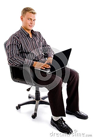Young accountant checking his official work Stock Photo
