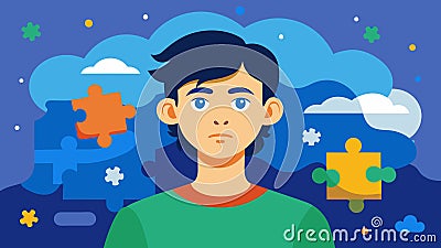 In a young adult novel the protagonists autism spectrum disorder allows them to see the world in a fresh and unique way Vector Illustration