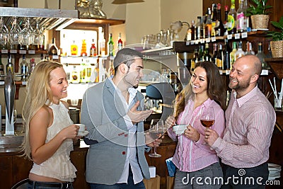 Young adults in bar Stock Photo