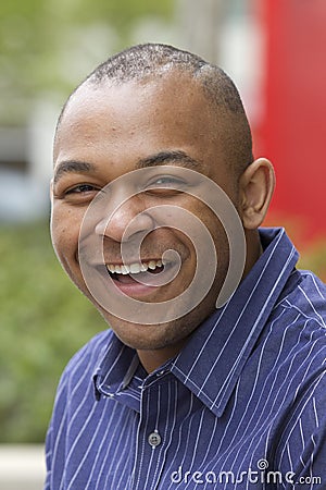 Young African American business man smiling Stock Photo