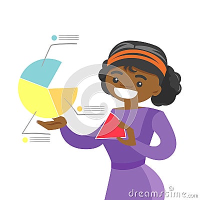 African shareholder taking the share of profit. Vector Illustration