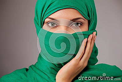 Young arabian woman in hijab Stock Photo