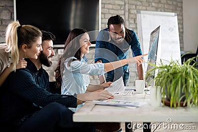 Young architects working on project in office Stock Photo