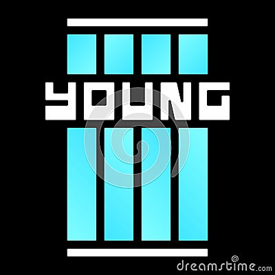 Young art. Print for t-shirt. Modern letters. Vector Illustration
