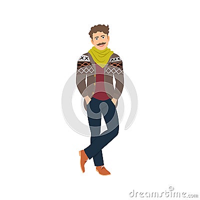 Young artist man Vector Illustration