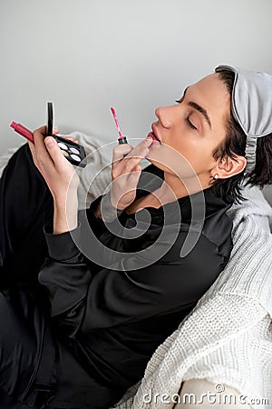 young ashion man prepares for date, meeting Stock Photo
