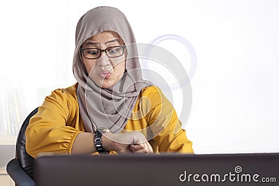 Young Businesswoman Worried by Time, Work Deadline Stress Stock Photo