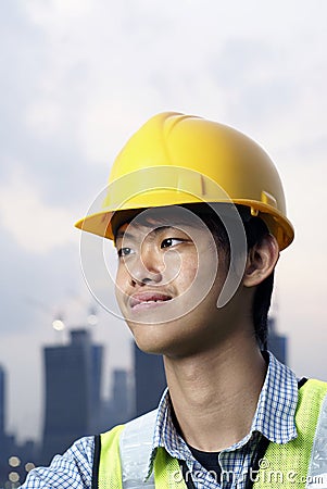 Young asian construction engineer Stock Photo